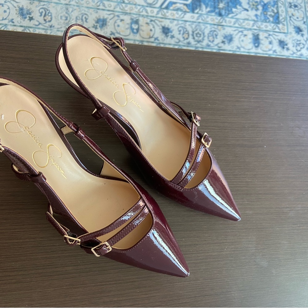 Jessica Simpson Burgundy Slingback Heels